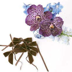 Chocolate Velvet Mini Bows (Set Of 4)|Mrs. Alice Online