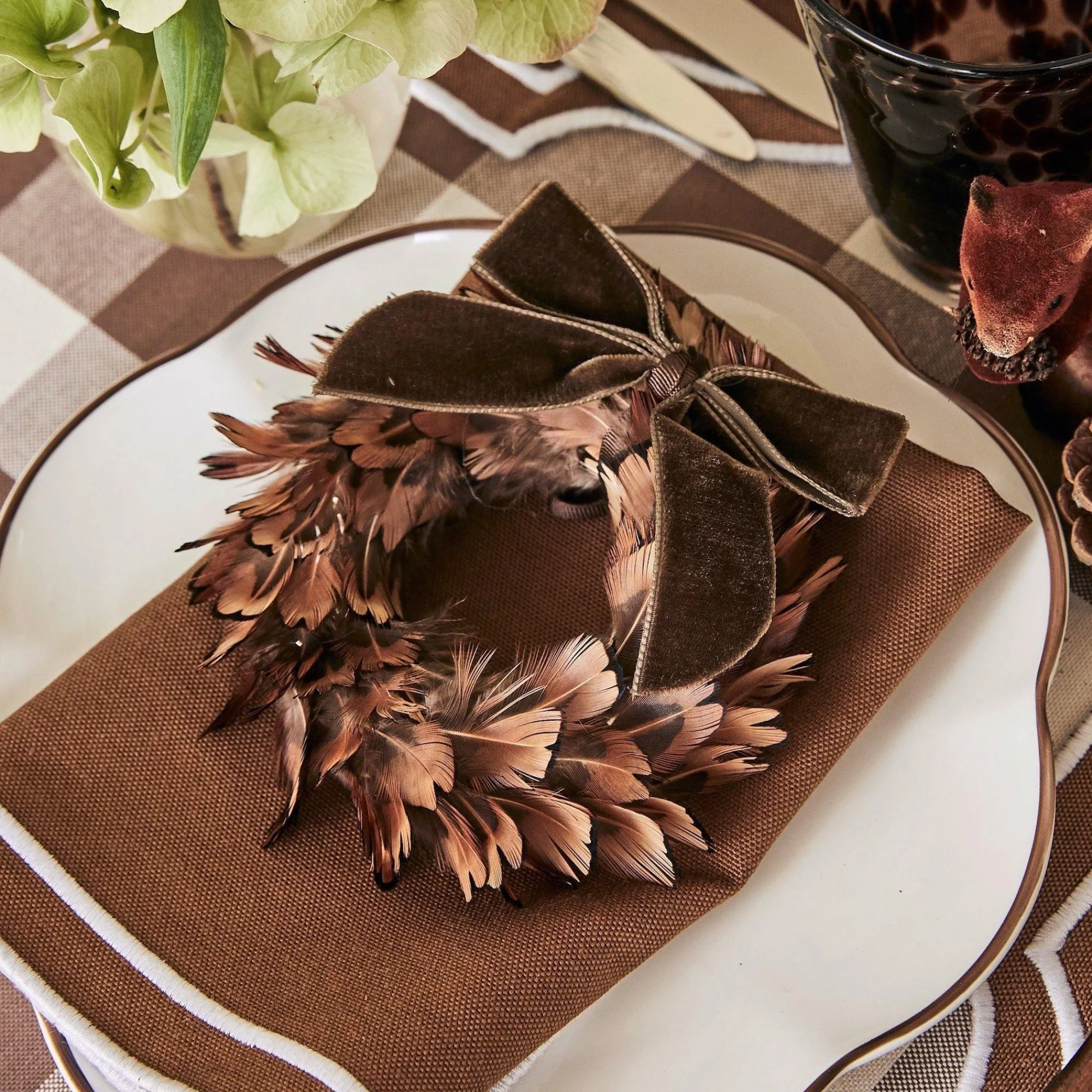 Chocolate Velvet Mini Bows (Set Of 4)|Mrs. Alice Online
