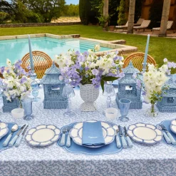 Compliment Blue Linen Napkins (Set Of 8)|Mrs. Alice Hot