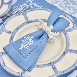 Coral Blue Linen Set|Mrs. Alice