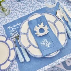 Coral Blue Linen Set|Mrs. Alice