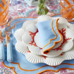 Coral Dinner & Starter Plates (Set Of 8)|Mrs. Alice