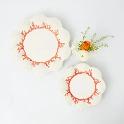 Coral Dinner & Starter Plates (Set Of 8)|Mrs. Alice
