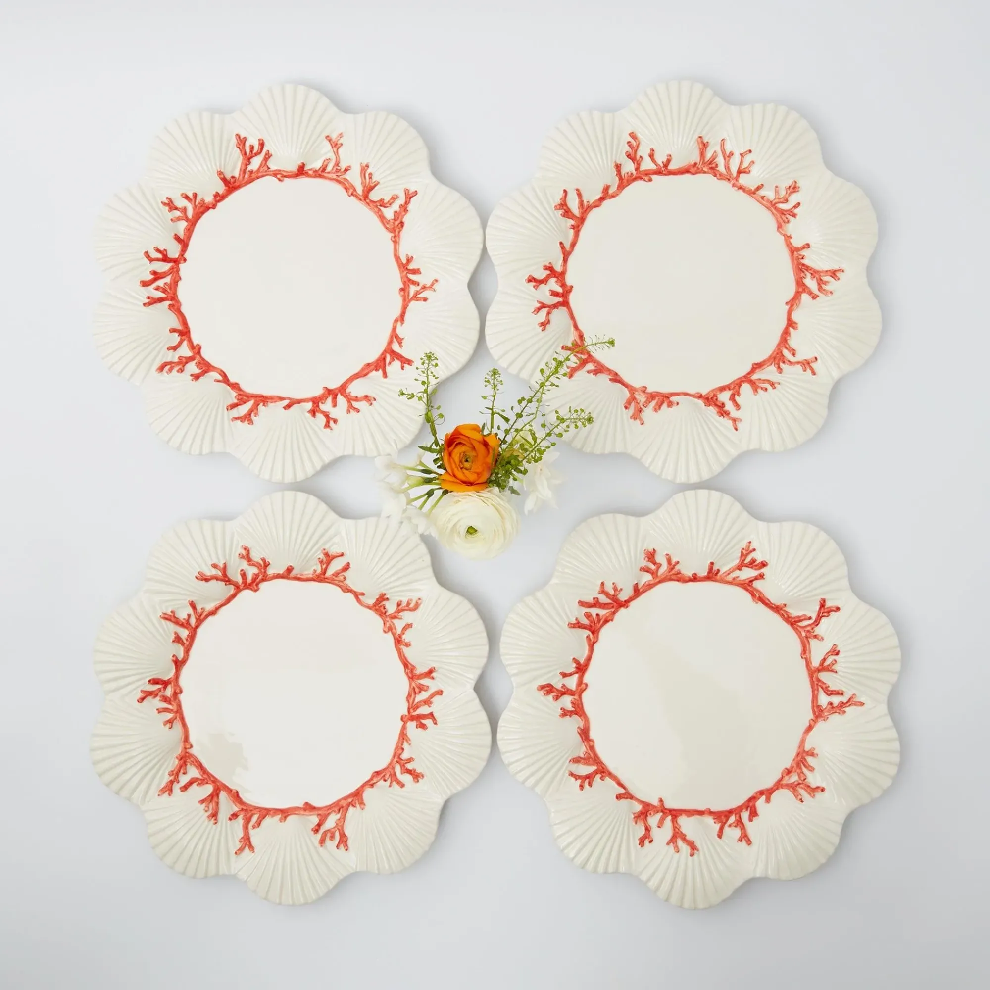 Coral Dinner Plates (Set Of 4)|Mrs. Alice Discount