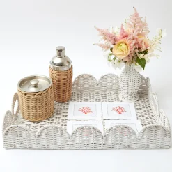 Coral Linen Cocktail Napkins (Set Of 4)|Mrs. Alice Clearance