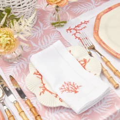 Coral Linen Napkins (Set Of 4)|Mrs. Alice Discount