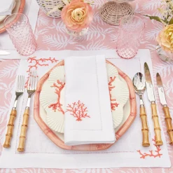 Coral Linen Napkins (Set Of 4)|Mrs. Alice Discount
