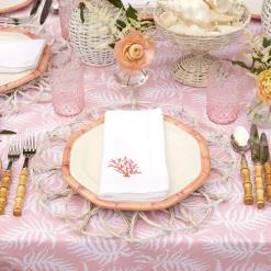 Coral Linen Napkins (Set Of 4)|Mrs. Alice Discount