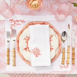Coral Linen Napkins (Set Of 4)|Mrs. Alice Discount