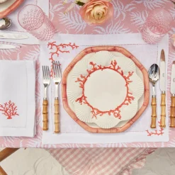 Coral Linen Placemats (Set Of 4)|Mrs. Alice