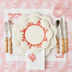 Coral Linen Placemats (Set Of 4)|Mrs. Alice