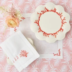 Coral Linen Placemats (Set Of 4)|Mrs. Alice