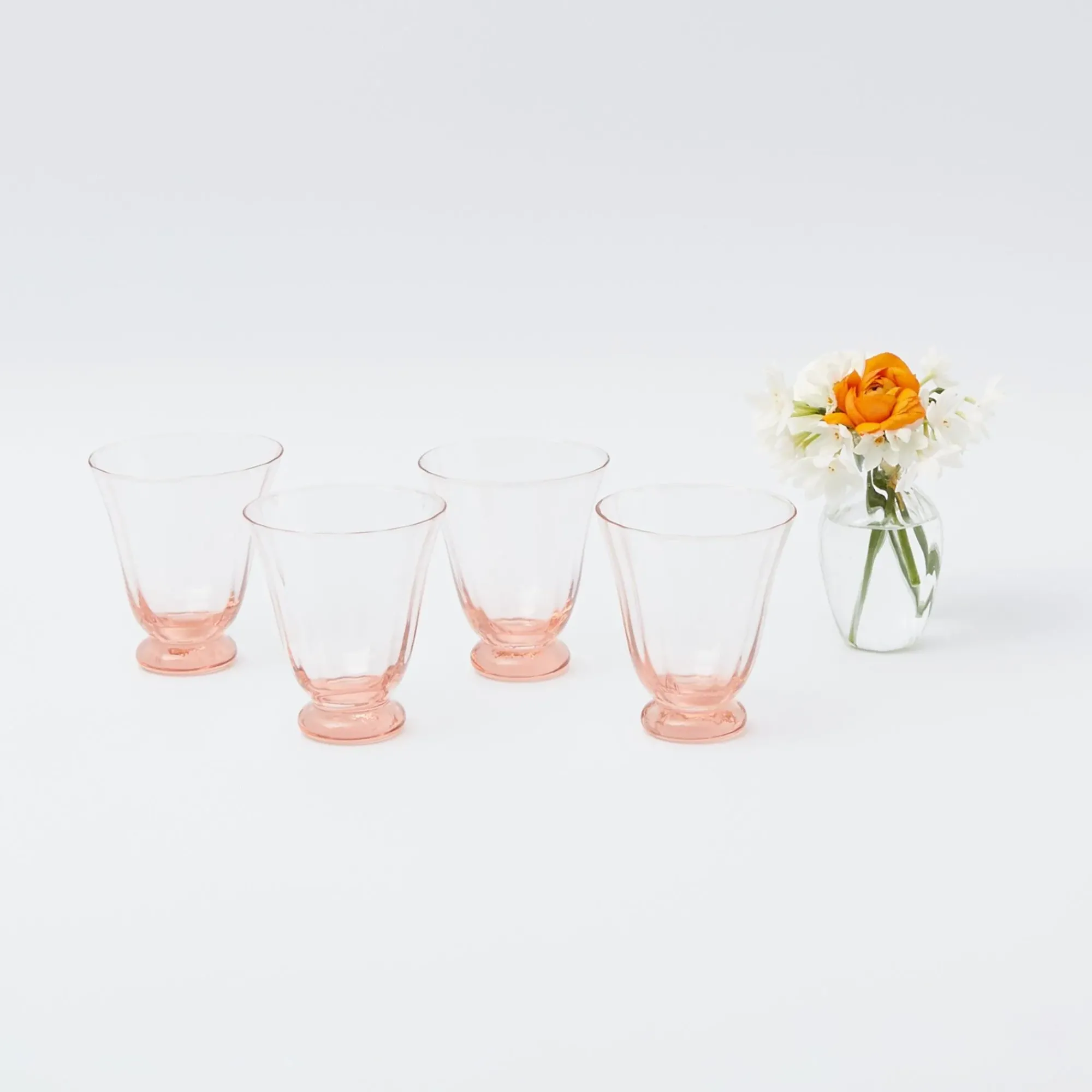 Coral Tulip Water Glass (Set Of 4)|Mrs. Alice Hot