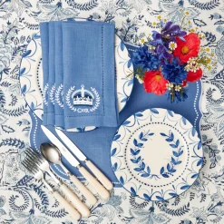 Coronation Blue Linen Napkins (Set Of 4)|Mrs. Alice Outlet