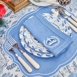 Coronation Blue Linen Napkins (Set Of 4)|Mrs. Alice Outlet