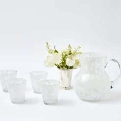 Dappled White Water Glasses (Set Of 4)|Mrs. Alice Outlet