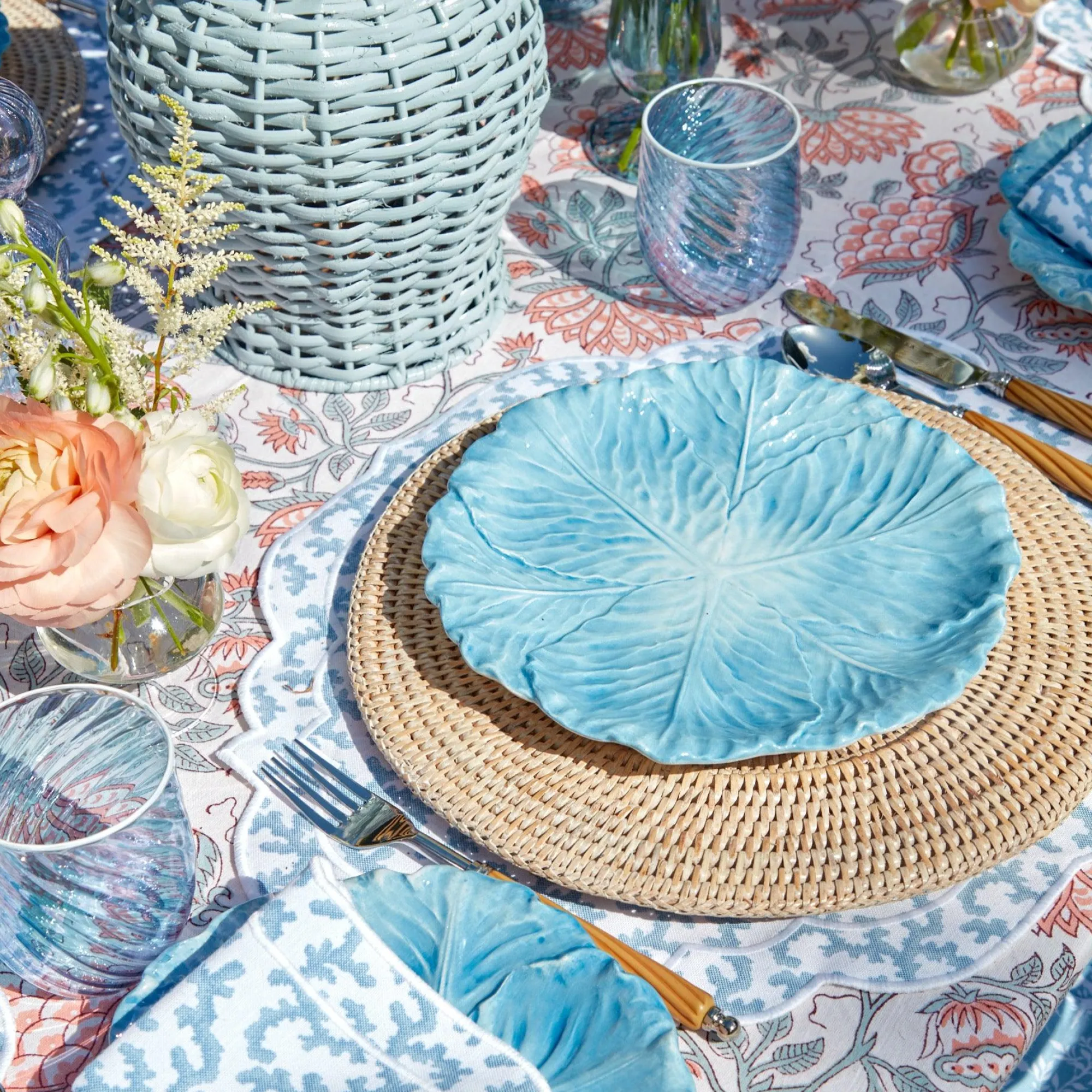 Edie Blue Coral Placemats (Set Of 4)|Mrs. Alice Sale