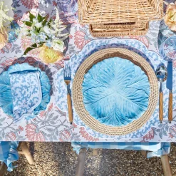 Edie Blue Coral Placemats & Napkins (Set Of 4)|Mrs. Alice Online