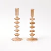 Elodie Chestnut Candle Holder (Pair)|Mrs. Alice Clearance
