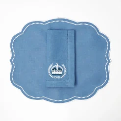 Eloise Blue Placemats & Coronation Napkins (Set Of 4)|Mrs. Alice Online