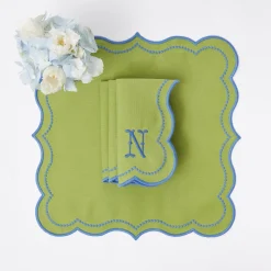 Eloise Green And Blue Napkins (Set Of 4)|Mrs. Alice Clearance