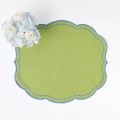Eloise Green And Blue Placemats & Napkins (Set Of 4)|Mrs. Alice
