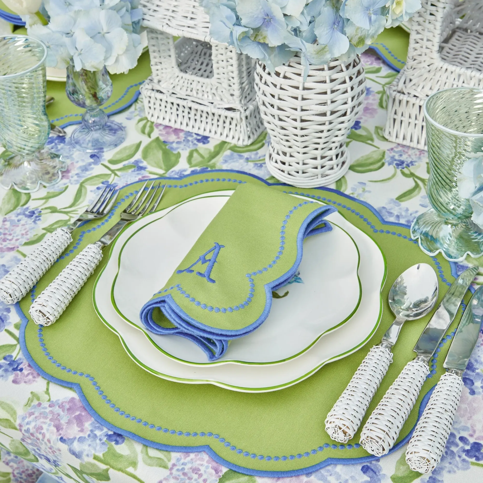 Eloise Green And Blue Placemats (Set Of 4)|Mrs. Alice Discount
