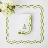 Elsa White & Green Napkins (Set Of 4)|Mrs. Alice Discount