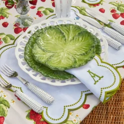 Elsa White & Green Napkins (Set Of 4)|Mrs. Alice Best