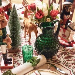 Emerald Green Hobnail Glasses & Jug Set|Mrs. Alice Clearance