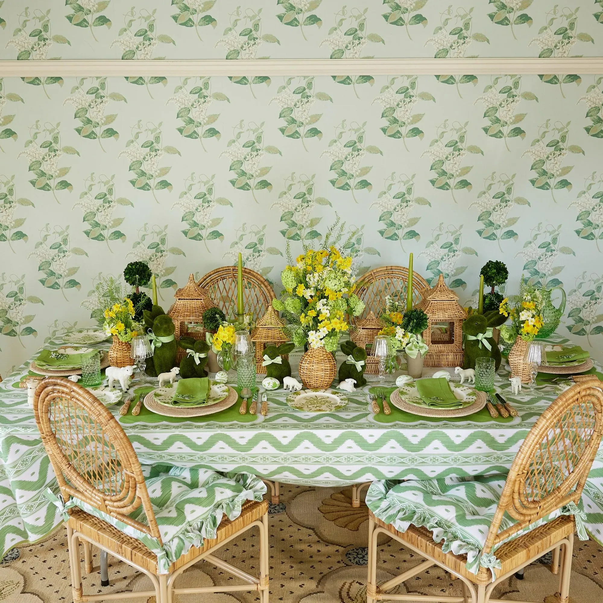 Emerald Hobnail Glasses & Jug Set|Mrs. Alice Hot