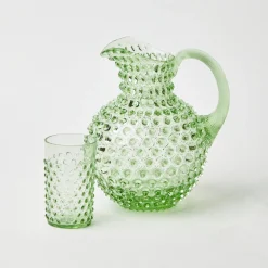 Emerald Hobnail Glasses & Jug Set|Mrs. Alice Hot