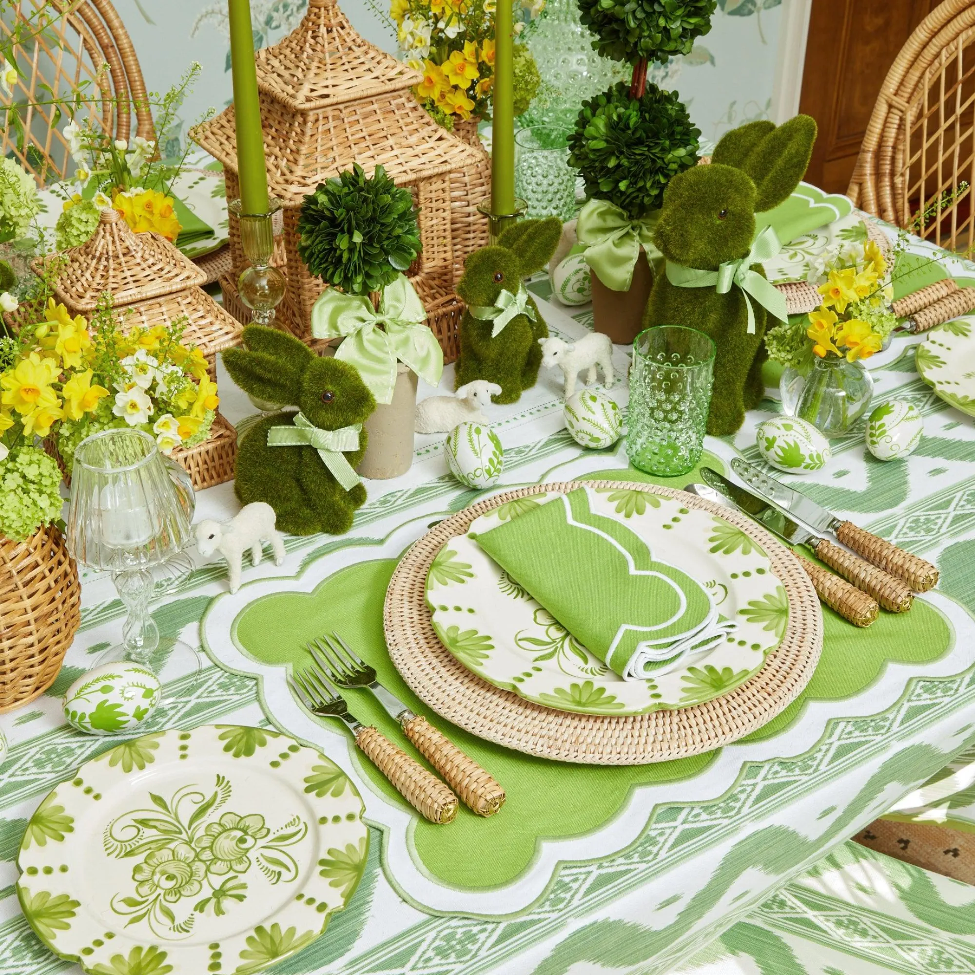 Emerald Hobnail Glasses & Jug Set|Mrs. Alice Hot