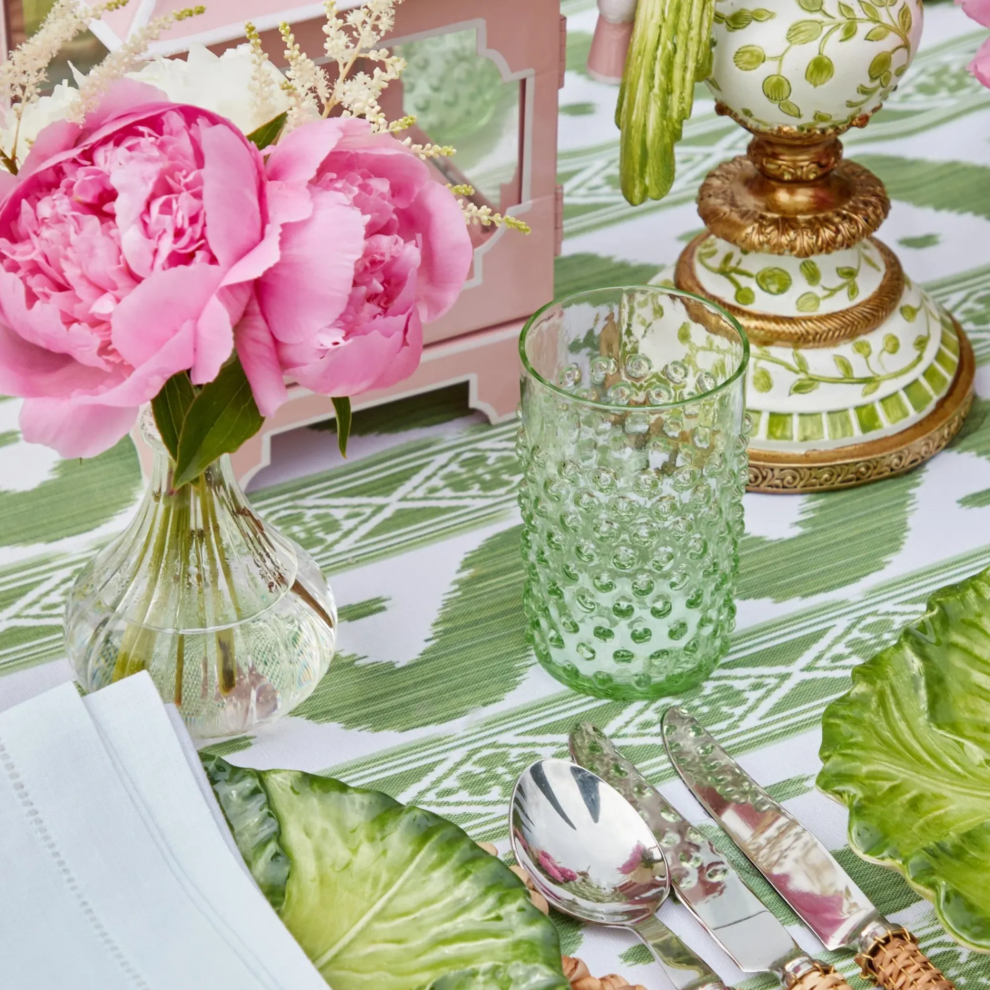 Emerald Hobnail Glasses (Set Of 6)|Mrs. Alice Discount