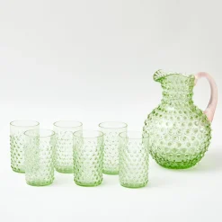 Emerald Hobnail Jug & Rose Handle|Mrs. Alice Clearance