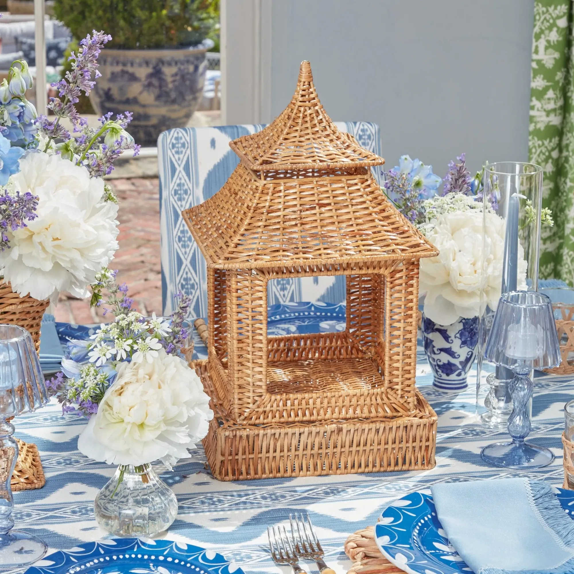 Extra Large Natural Rattan Pagoda Lantern|Mrs. Alice Sale
