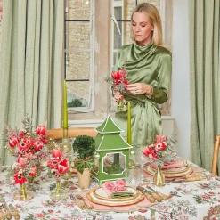 Fleur Pink Placemats & Napkins (Set Of 4)|Mrs. Alice Clearance