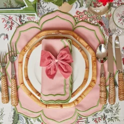 Fleur Pink Placemats & Napkins (Set Of 4)|Mrs. Alice Clearance