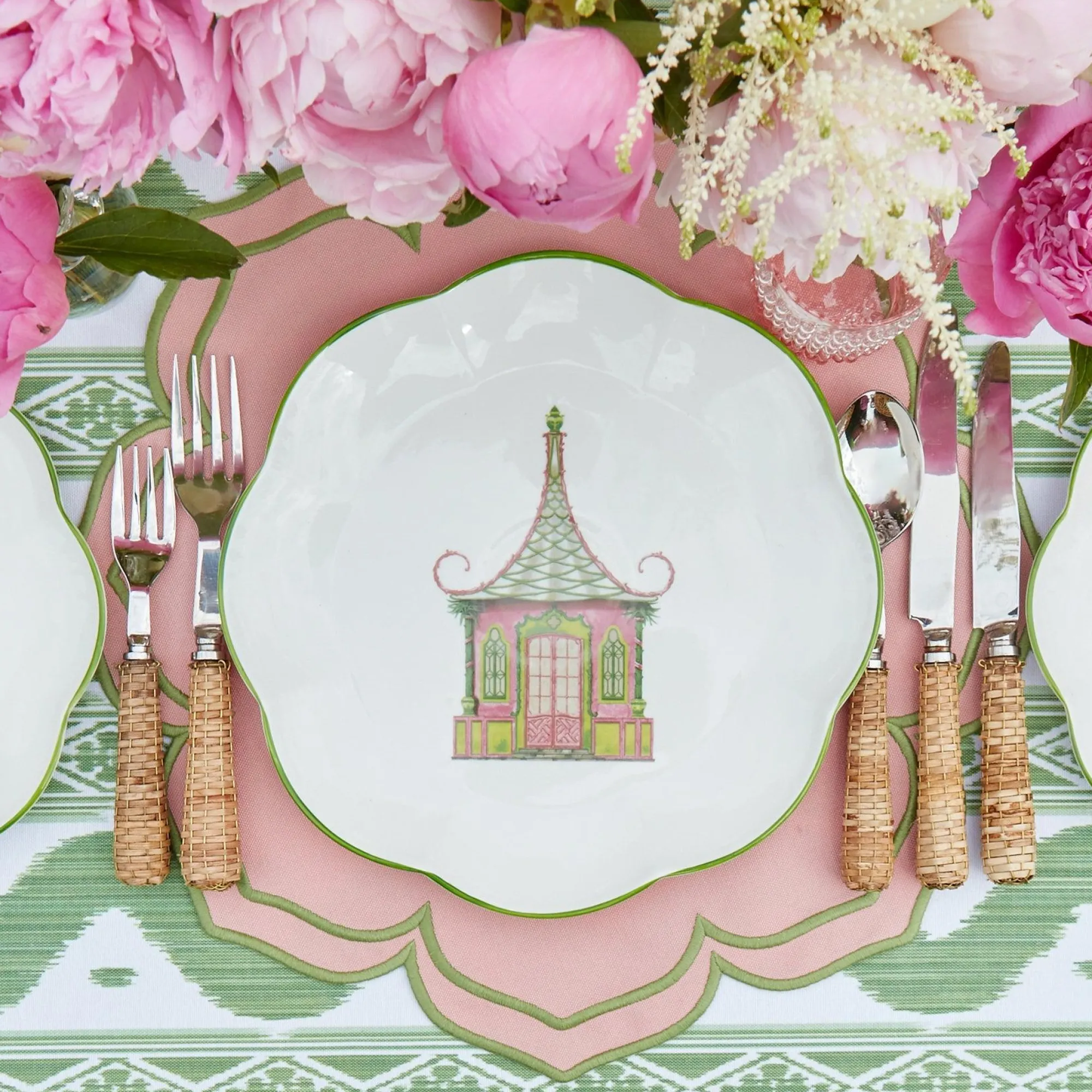 Fleur Pink Placemats & Napkins (Set Of 4)|Mrs. Alice Clearance