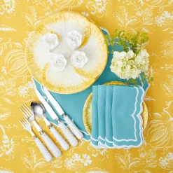 Fleur Turquoise Napkins (Set Of 4)|Mrs. Alice Discount