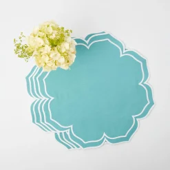Fleur Turquoise Placemats (Set Of 4)|Mrs. Alice Hot
