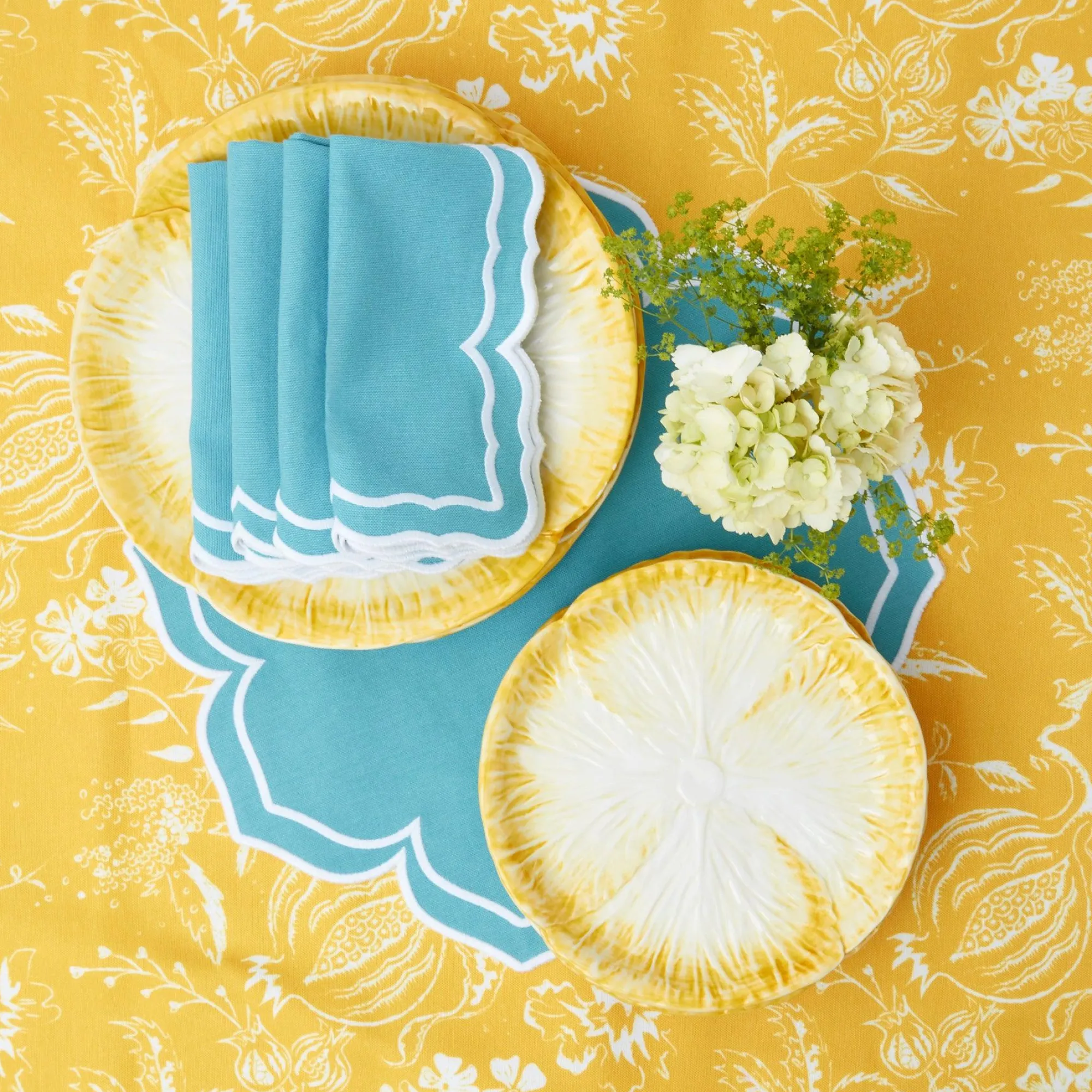 Fleur Turquoise Placemats (Set Of 4)|Mrs. Alice Hot
