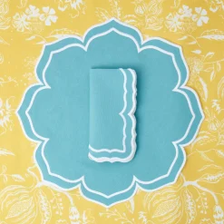 Fleur Turquoise Placemats (Set Of 4)|Mrs. Alice Hot
