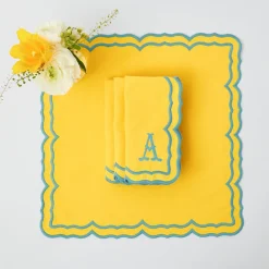 Fleur Yellow Napkins (Set Of 4)|Mrs. Alice Discount
