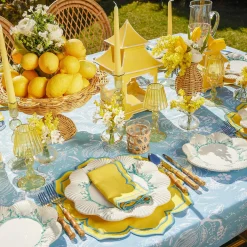 Fleur Yellow Placemats & Napkins (Set Of 4)|Mrs. Alice New
