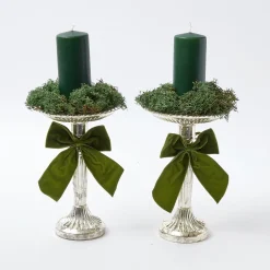 Forest Green Pillar Candles (Pair)|Mrs. Alice Online