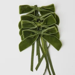 Forest Green Velvet Mini Bows (Set Of 4)|Mrs. Alice Best