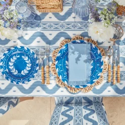 French Blue Garland Dinner & Starter Plates (Set Of 8)|Mrs. Alice Sale