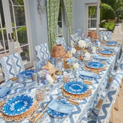 French Blue Garland Dinner & Starter Plates (Set Of 8)|Mrs. Alice Clearance