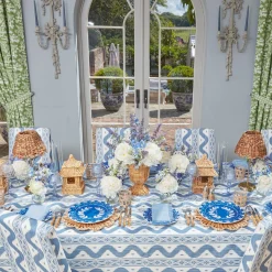 French Blue Garland Dinner & Starter Plates (Set Of 8)|Mrs. Alice Discount